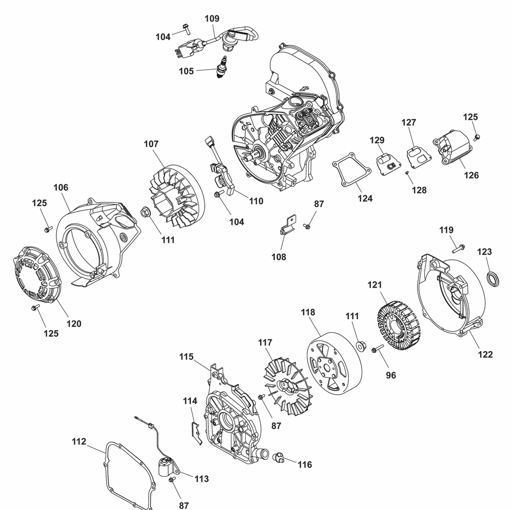 Main Unit P3 Engine Diagram and Parts List for 030767-00  Briggs and Stratton Generator
